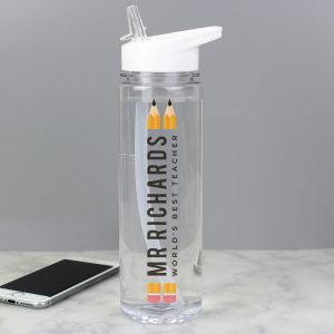 Personalised Teacher Pencil Water Bottle