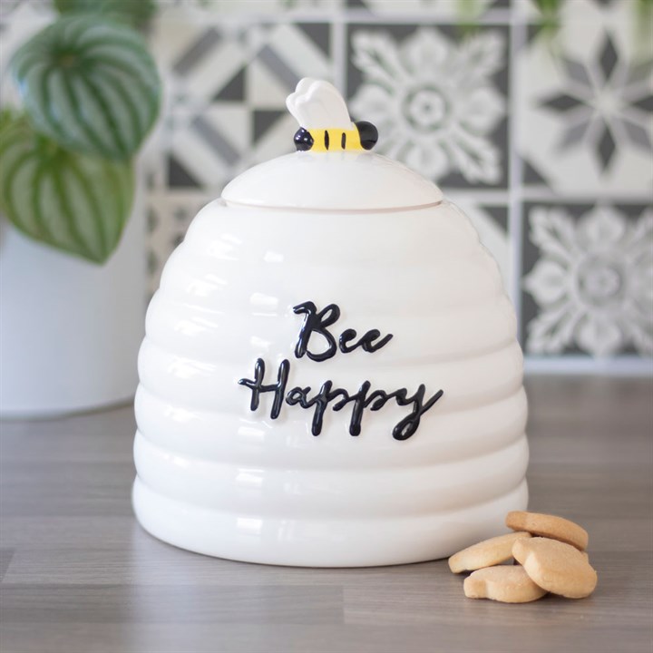 3D Bee Happy Ceramic Storage Jar