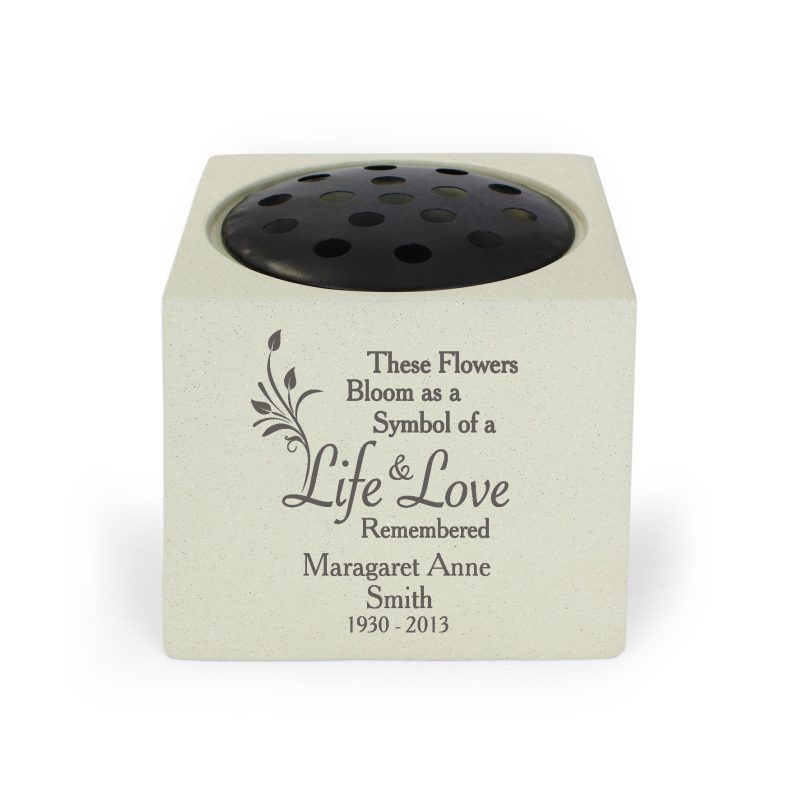 Personalised Life & Love Memorial Vase