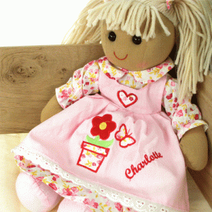 Personalised Powell Craft Pink Rag Doll