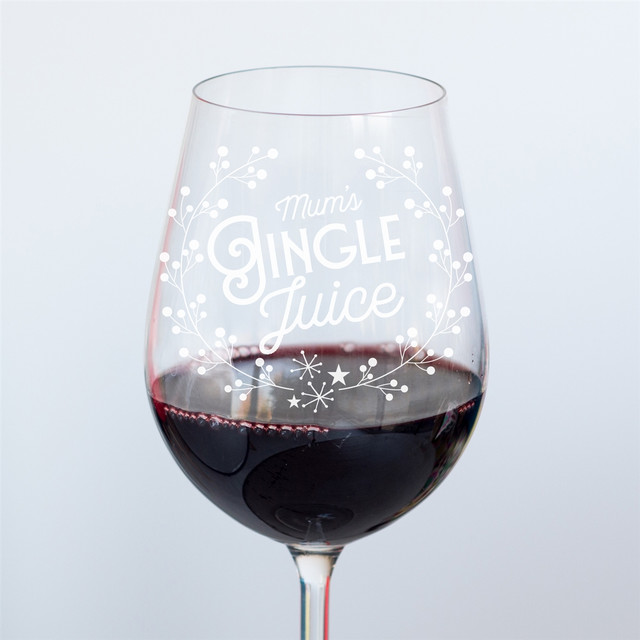 Personalised 'Jingle Juice' Crystal Wine Glass