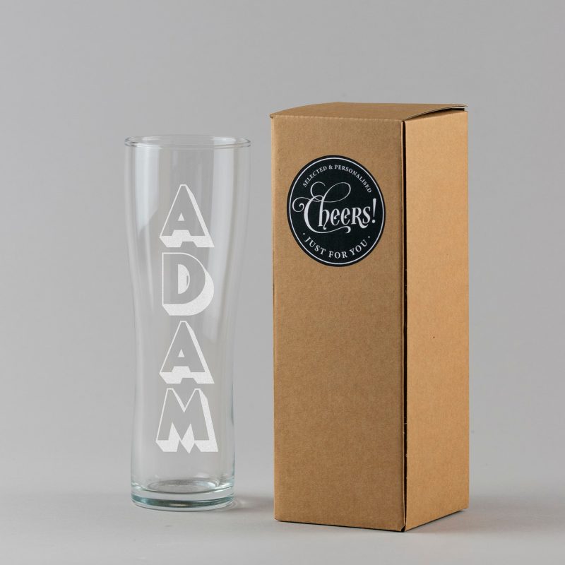 Personalised Shadowed Font Pint Glass