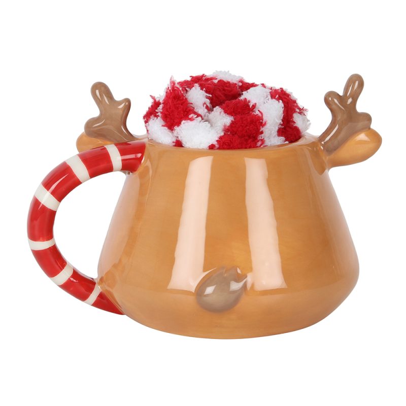 Xmas Reindeer Mug and Socks Set