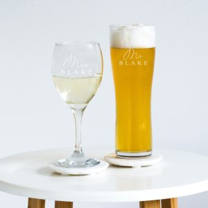 Personalised Couples Glass Set