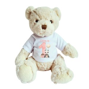 Personalised Girls 1st Birthday Teddy Bear