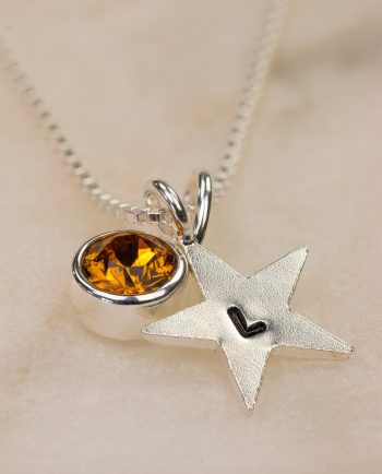 Personalised Birthstone Star Necklace