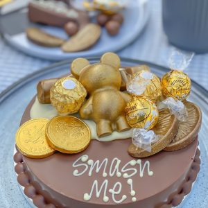 Personalised Mini Gold Smash Cake