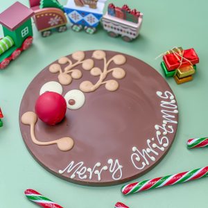 Personalised Rudolph Letterbox Chocolate Disc Hug