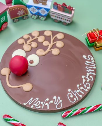 Personalised Rudolph Letterbox Chocolate Disc Hug