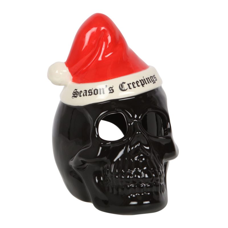 Seasons Creepings Christmas Skull Tealight Holder