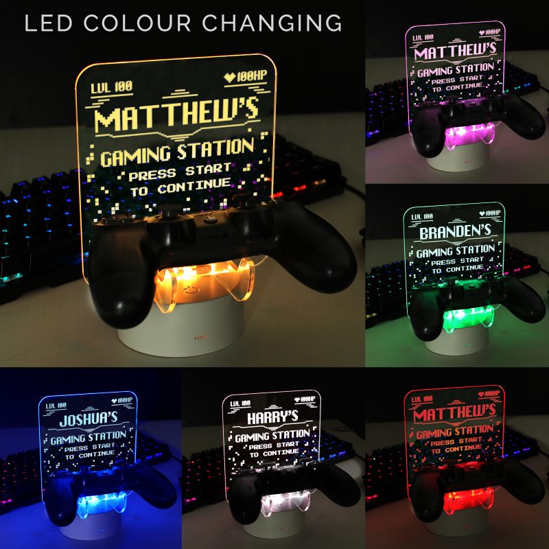 Personalised LED Colour Changing Games Controller Holder