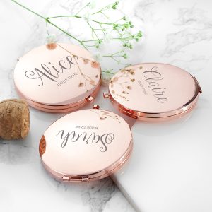 Personalised Engraved Rose Gold Compact Mirror