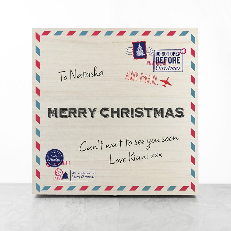 Personalised Nostalgic Air Mail Christmas Eve Box