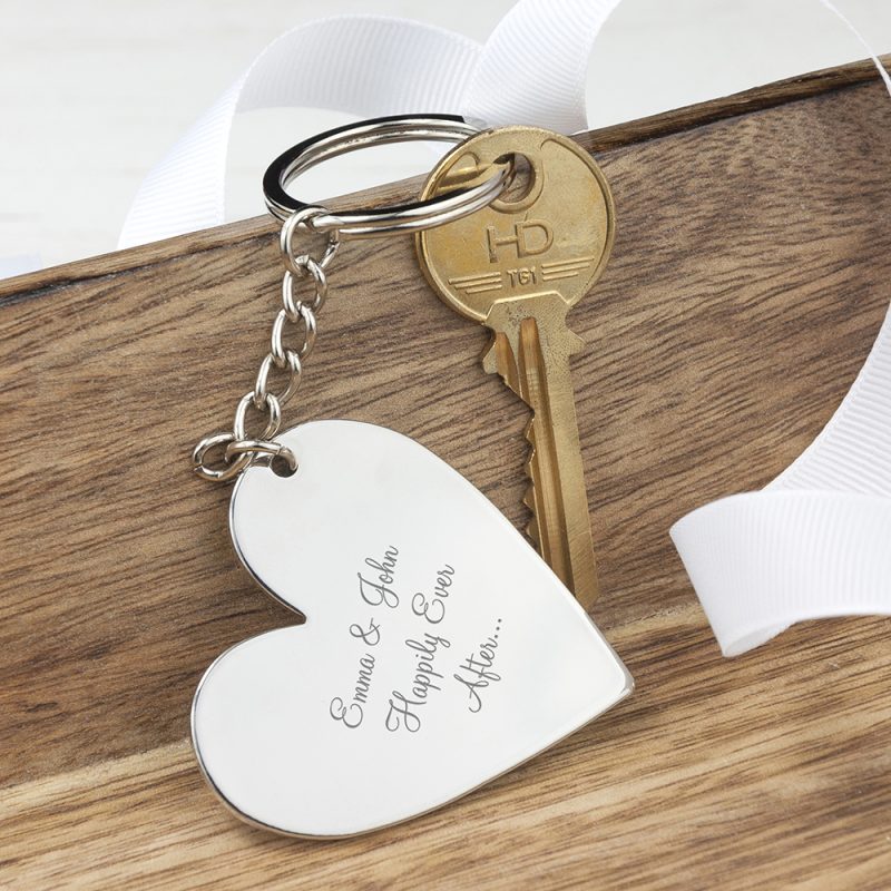 Personalised Engraved Heart Key Ring