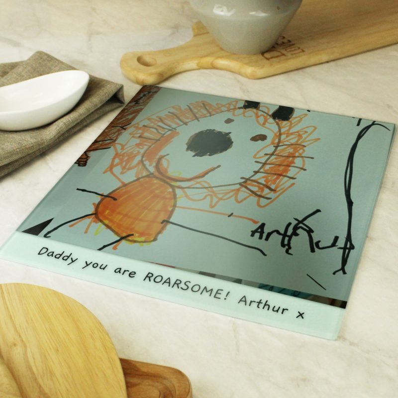Personalised Child's Artwork Glass Chopping Board