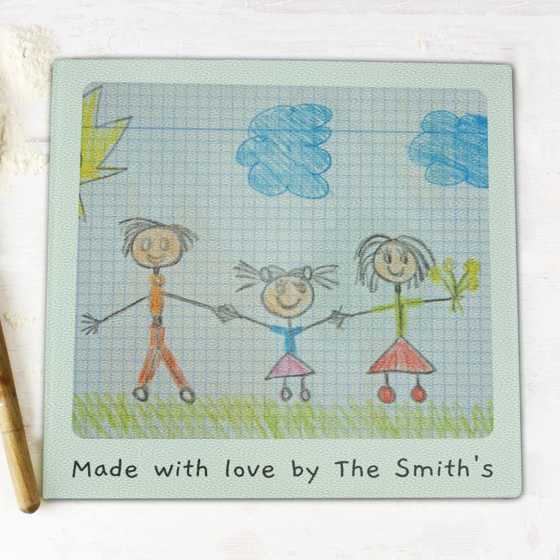 Personalised Child's Artwork Glass Chopping Board