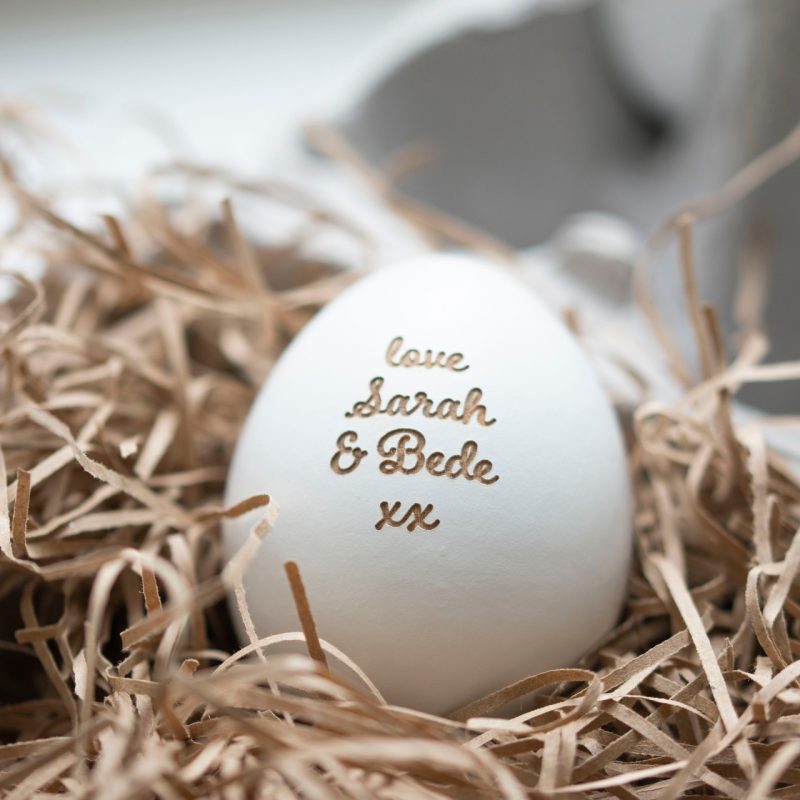Personalised Wooden We're Having A Baby Announcement Egg