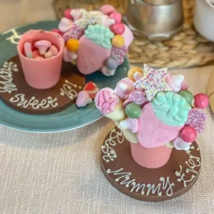 Personalised Mini Pink Belgian Chocolate Smash Pot