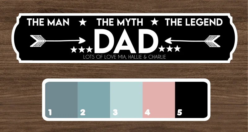 Personalised 'The Man The Myth The Legend' DAD Sign