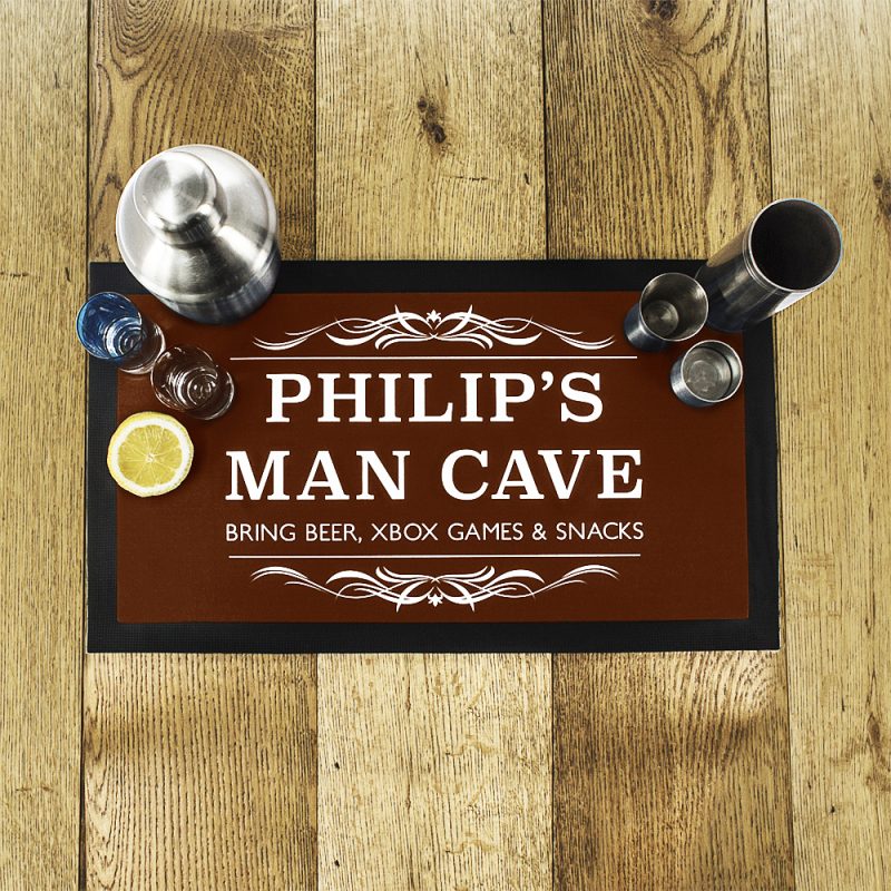 Personalised 'Dad's Man Cave' Bar Mat