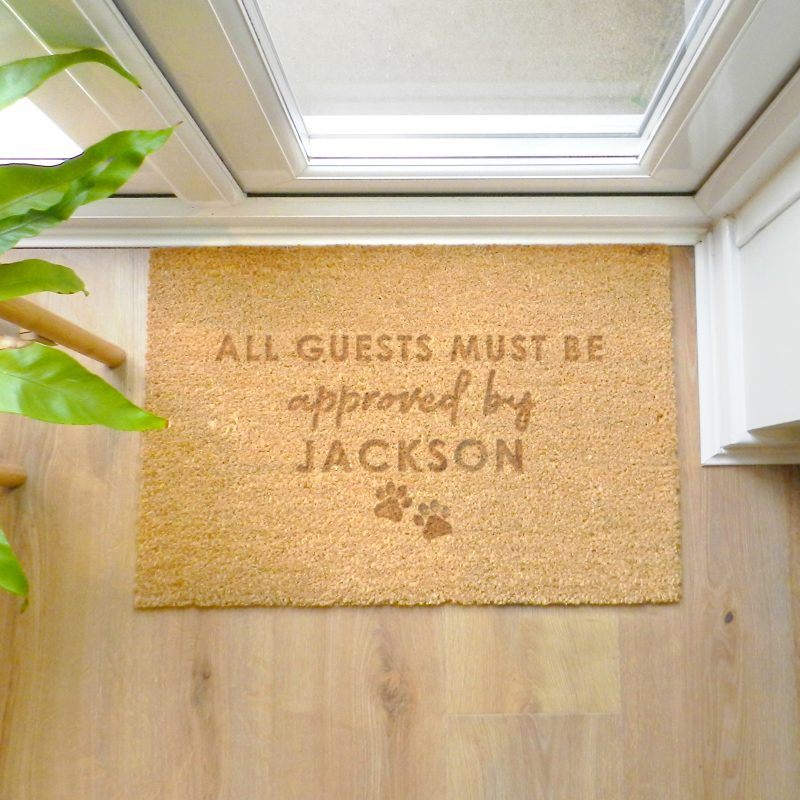 Personalised 'Approved By The Pet' Rectangle Indoor Doormat