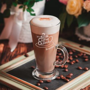 Personalised 'Coffee O Clock' Latte Glass