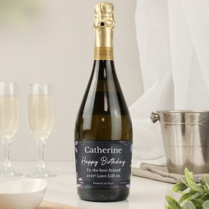 Personalised Flower Bottle of Prosecco