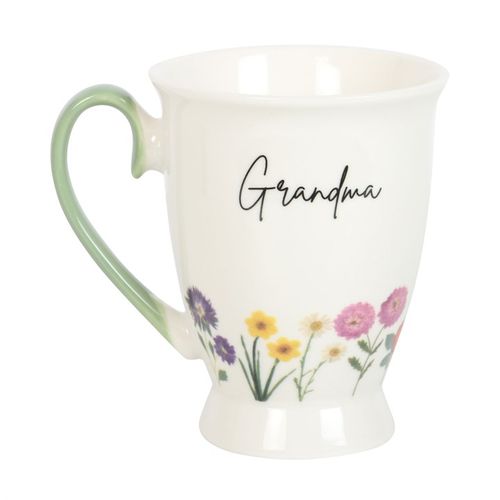 Grandma Wildflower Pedestal Ceramic Mug