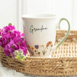 Grandma Wildflower Pedestal Ceramic Mug