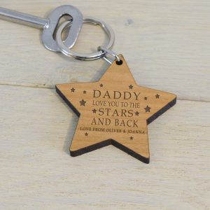 Personalised Love You To the Stars Keyring