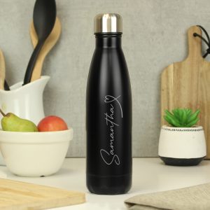 Personalised Heart Metal Insulated Drinks Bottle