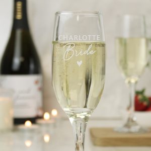 Personalised Bride Wedding Day Flute