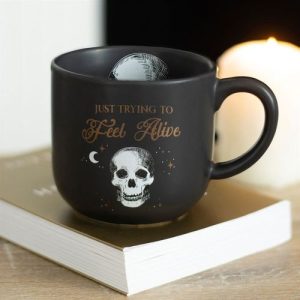 Feel Alive Skeleton Black Mug