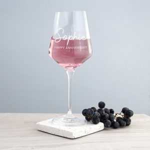 Personalised Anniversary Wine Glass