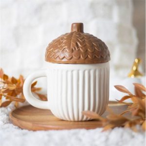 Autumn Acorn Lidded Ceramic Mug