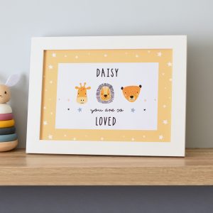 Personalised You Are So Loved Nursery A4 Framed Print