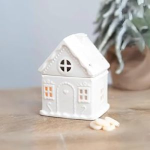 White Gingerbread House Oil Burner