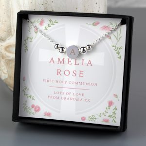 Personalised Round Initial Bracelet & Sentiments Box