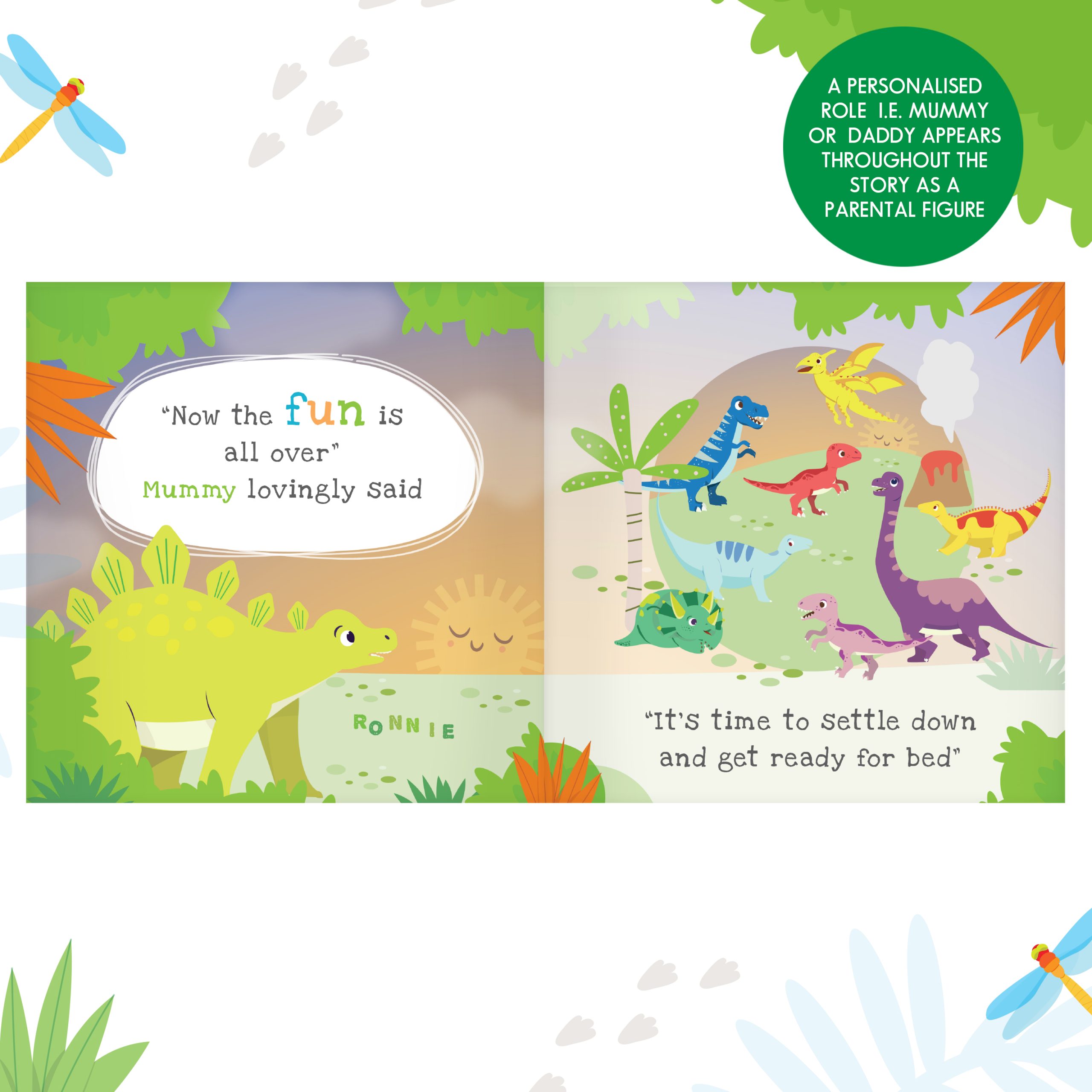 Personalised Wooden Dinosaur Stacker Toy and Book
