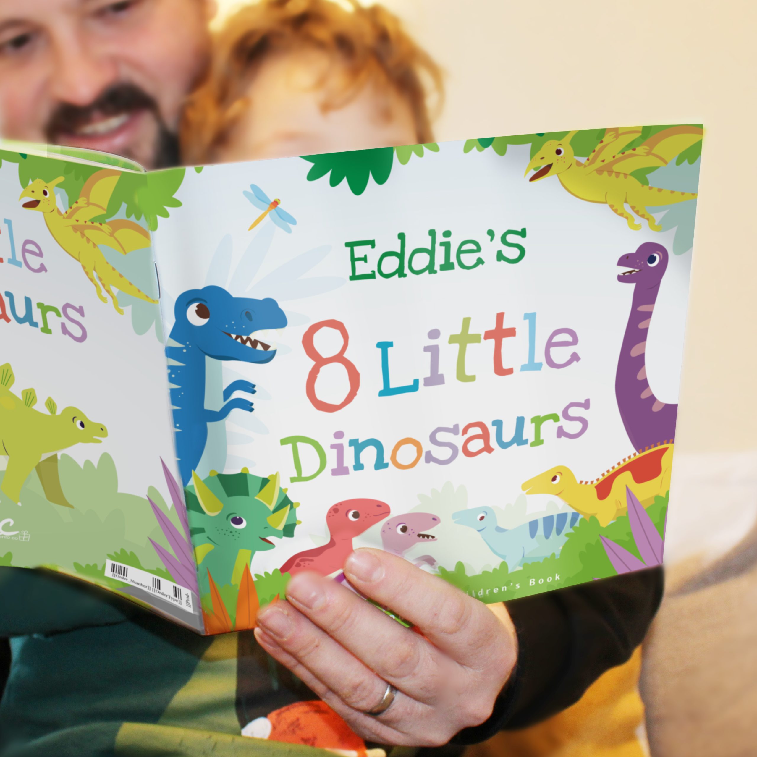Personalised Wooden Dinosaur Stacker Toy and Book