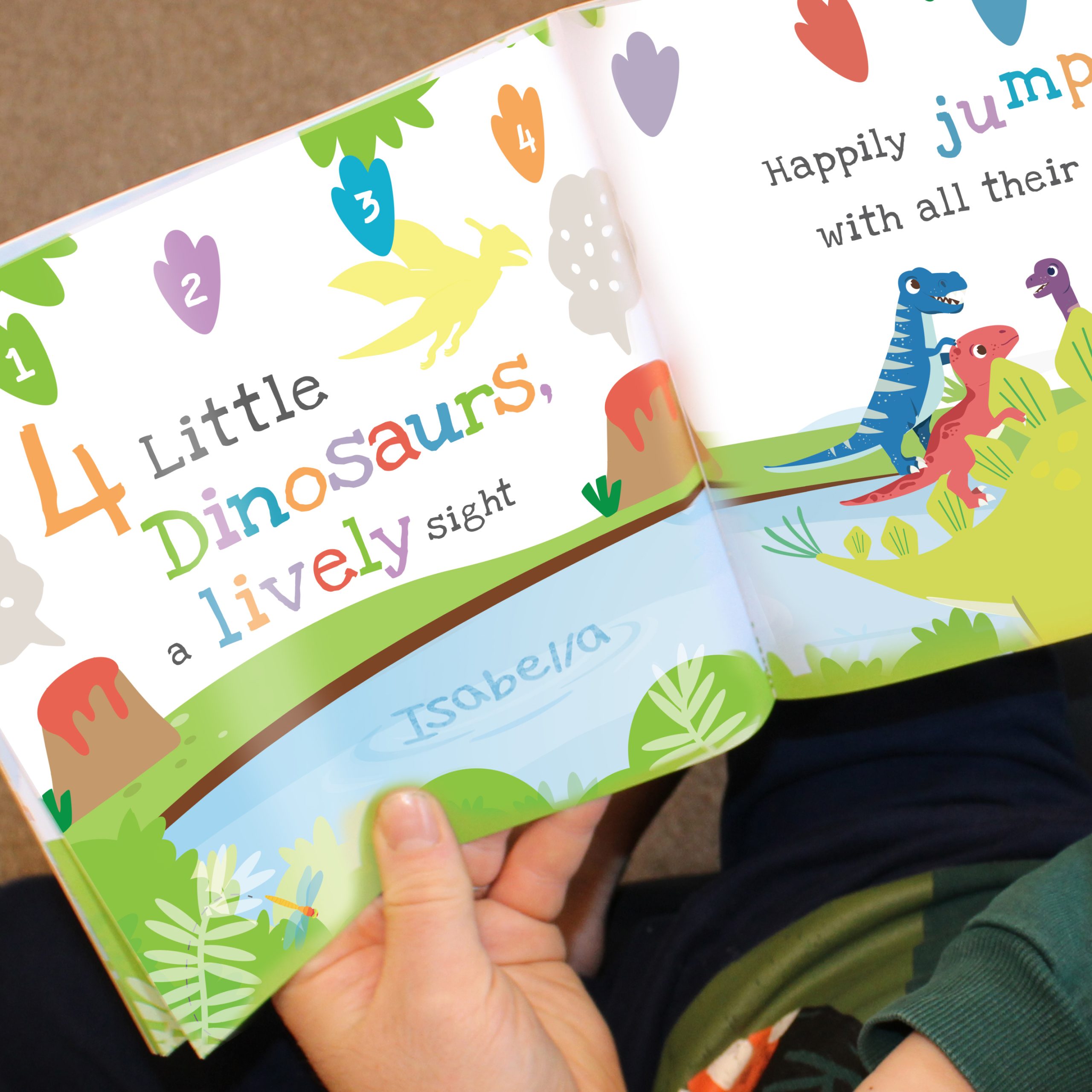 Personalised Wooden Dinosaur Stacker Toy and Book