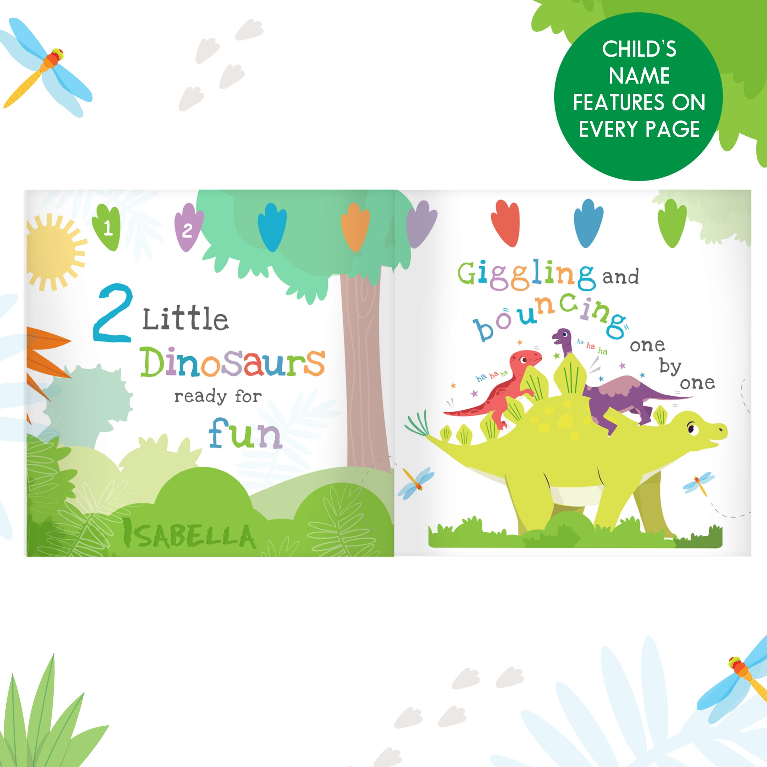 Personalised Wooden Dinosaur Stacker Toy and Book