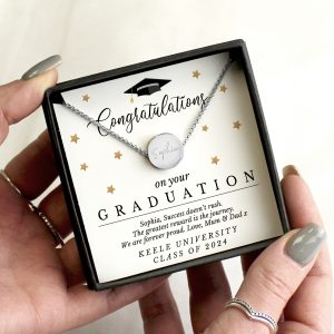 Personalised Graduation Silver Tone Necklace And Sentiment Box