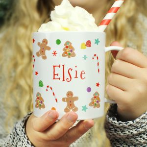 Personalised Sweet Gingerbread Pattern Plastic Mug