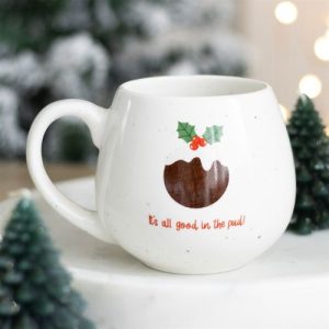 All Good In The Pud Round Christmas Mug