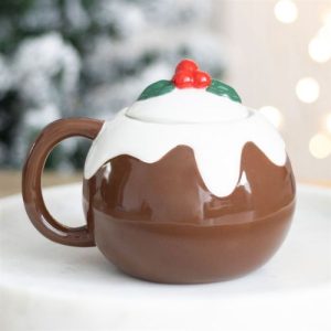 Cosy Christmas Pudding Mug With Lid