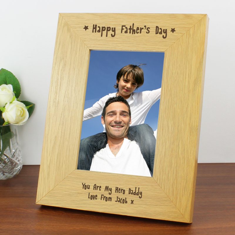 Personalised Father’s Day 6x4 Wooden Photo Frame