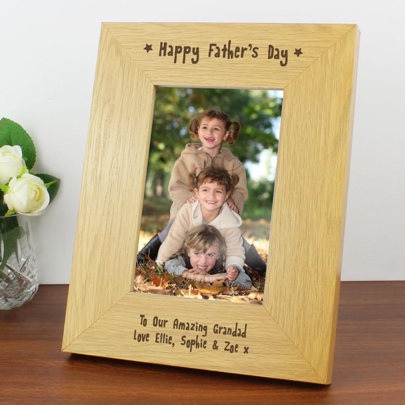 Personalised Father’s Day 6x4 Wooden Photo Frame