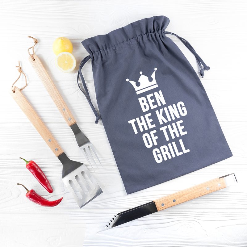 Personalised King Of The Grill BBQ Tools Set