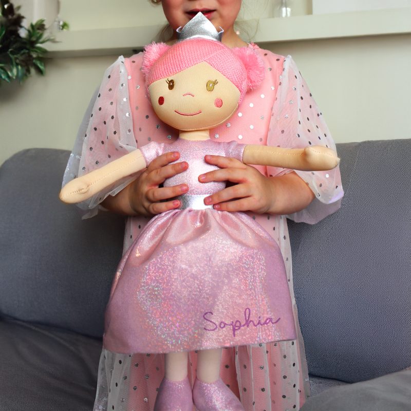 Personalised Pretty In Pink Princess Rag Doll